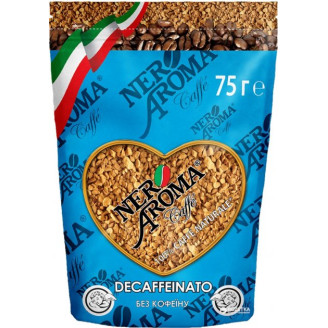 Кава розчинна Nero Aroma Caffe Decaffeinato  75 г